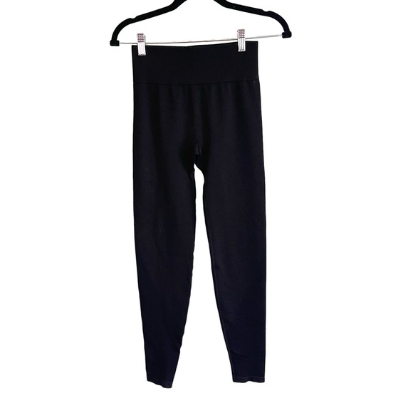 PINK Victoria Secret Women Black Seamless Ribbed Pull-On Stretchy Leggings Small - Picture 1 of 9